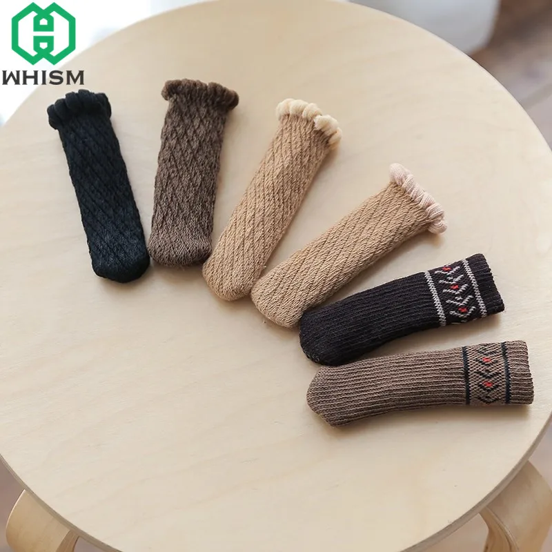 

WHISM 4PCS Non Slip Chair Leg Covers Double Layers Knitting Floor Protectors Thickened Furniture Legs Antiskid Chair Leg Socks