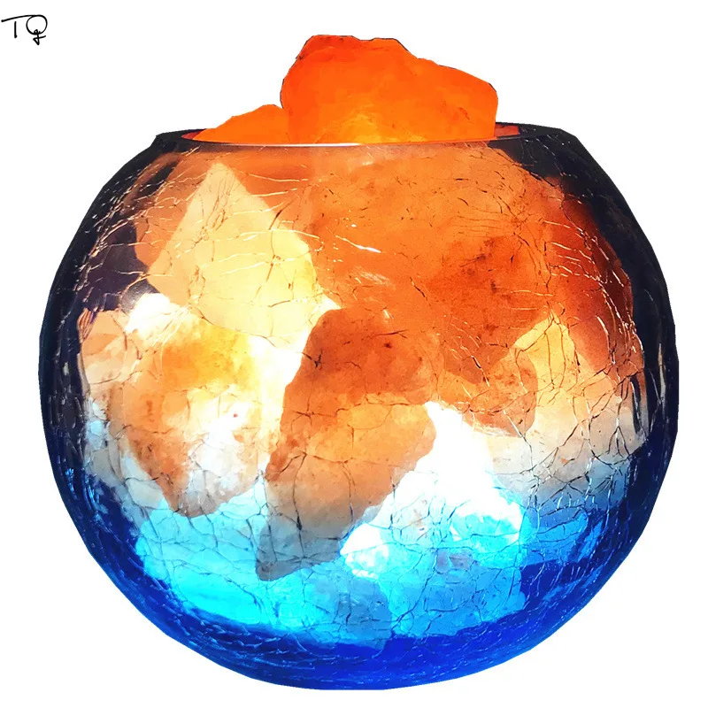 

Colorful Himalayan Rose Crystal Salt Led Night Light Wit USB Plug Bedside Bedroom Living Room Creative Dimming Decoration Home