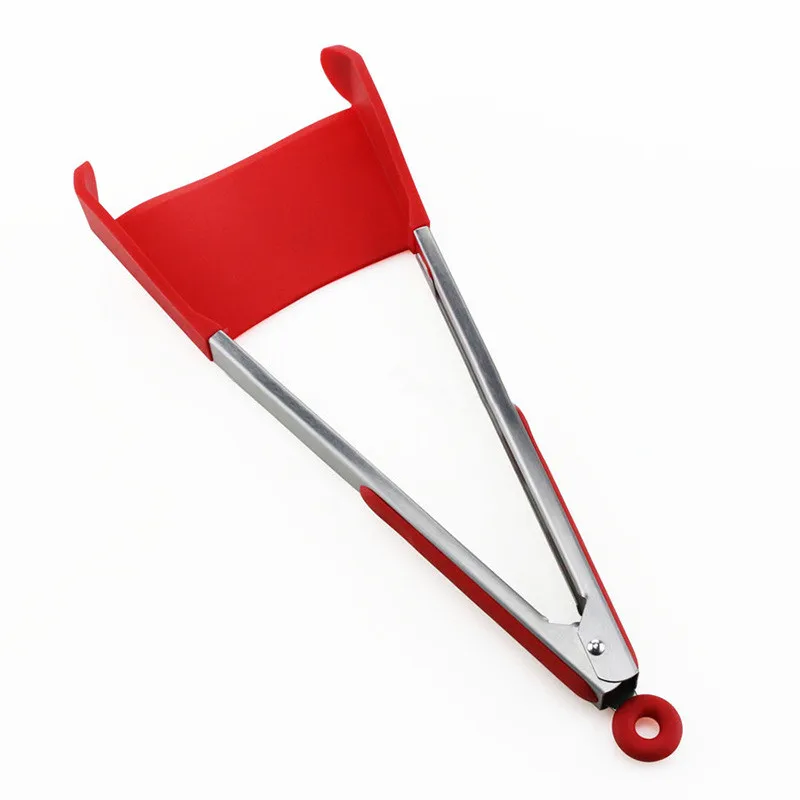 Clever Tongs 2 in 1 Kitchen Spatula & Tongs Non-stick Heat Resistant Stainless Steel Frame Silicone Kitchen Helper 9inch 12inch1