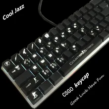 Cool Jazz CS Game 30 keys ABS backlighting shine LED translucent OEM keycaps Counter Strike gaming mechanical keyboard keycap