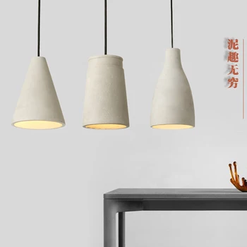 

loft concrete pendant light bedroom bedside hanging lamp cement restaurant XUYIMING
