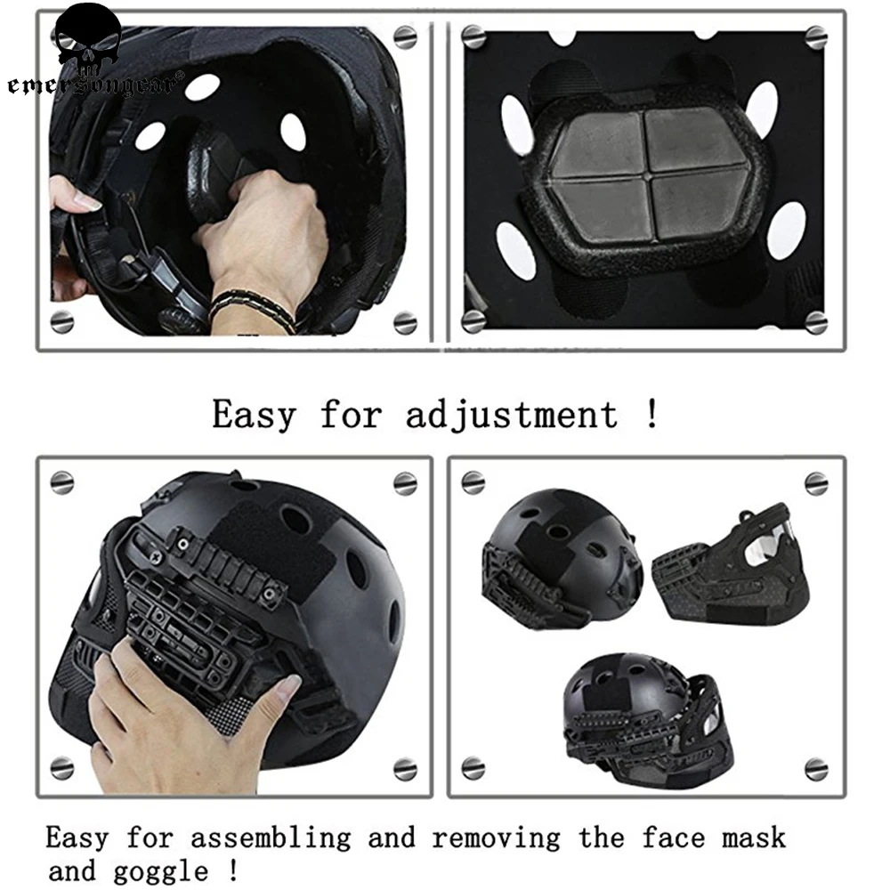 Ceny EMERSONGEAR G4 System ABS hełm taktyczny z czapka kominiarka i gogle do wojskowego Airsoft EMERSON kask Multicam EM9197