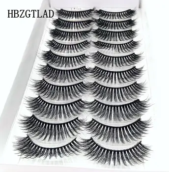

HBZGTLAD 10 pairs 100% mink eyelashes natural 3d mink lashes beauty essentials 3d false lashes false eyelashes full strip lashes