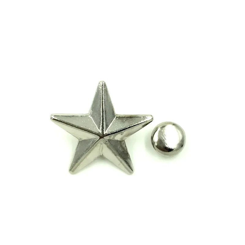 

30 Sets Silver Tone Etoile Star Pentacle Garment Rivets Spike Studs Spots DIY Crafts Making 19x18mm