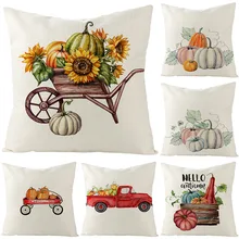 Halloween pumpkin-pattern White Decorative Cushion Cover Printed cartoon Simple home decor throw pillow cover Square pillowcase Halloween pumpkin-pattern White Decorative Cushion Cover Printed cartoon Simple home decor throw pillow cover Square pillowcase