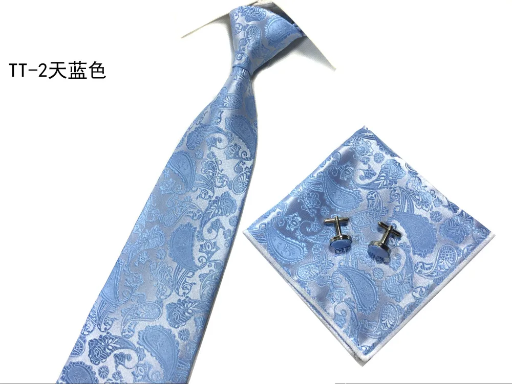 Новые мужские галстуки Пейсли карманные квадратные и Запонки мужские деловые свадебные костюмы модные Corbatast Цветочные Пейсли 3 шт./компл - Цвет: T2