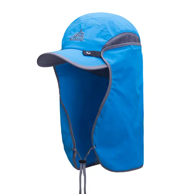running cap with neck flap