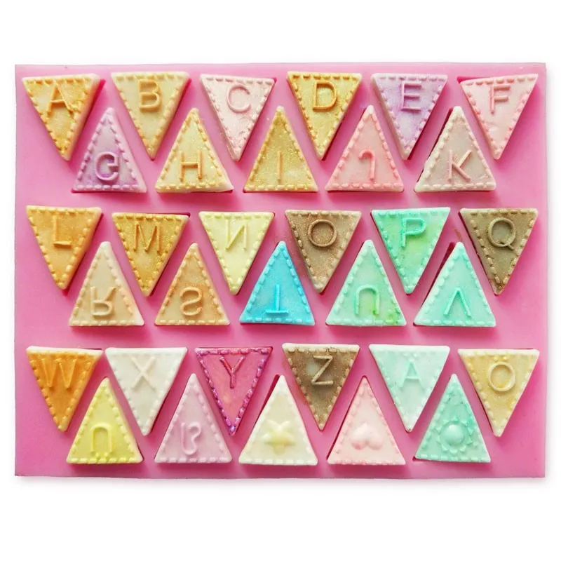 Silicone Fondant Letter Bunting Flag Mould Cake Sugarcraft Decorating Mold TO Silicone Fondant Letter Bunting Flag Mould Cake Sugarcraft Decorating Mold TO