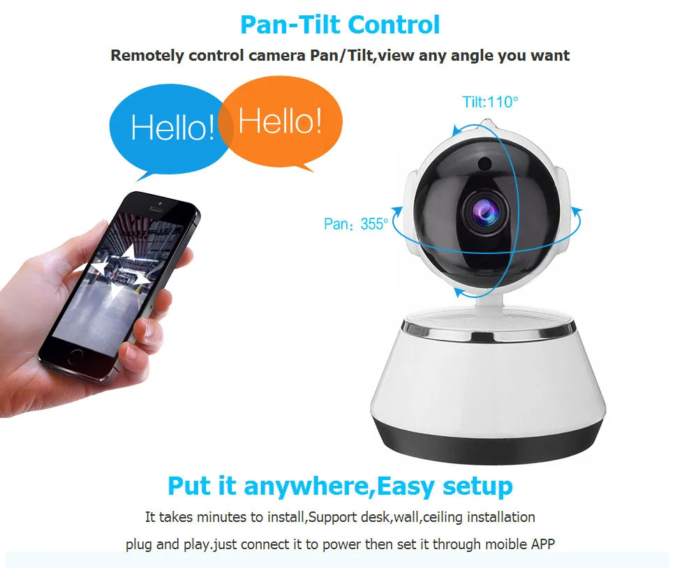 720P HD 1MP Camera ip IR Cut IP Camera PanTilt Wireless Surveillance CCTV Camera CMOS Home Security Babby Monitor (8)