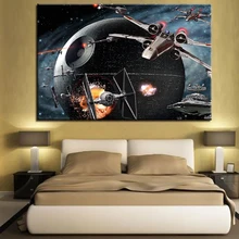 HD Печать на холсте настенные художественные картины Домашний декор 1 шт. X-Wing Звездные войны картины Звезда смерти фильм постер с самолетом рамки