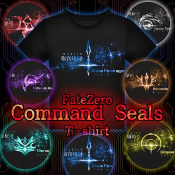 

Anime Fate Stay Night Command Seals T-shirt Black Polyester T Shirt Summer Active Tshirt Animation Men Women Clothing