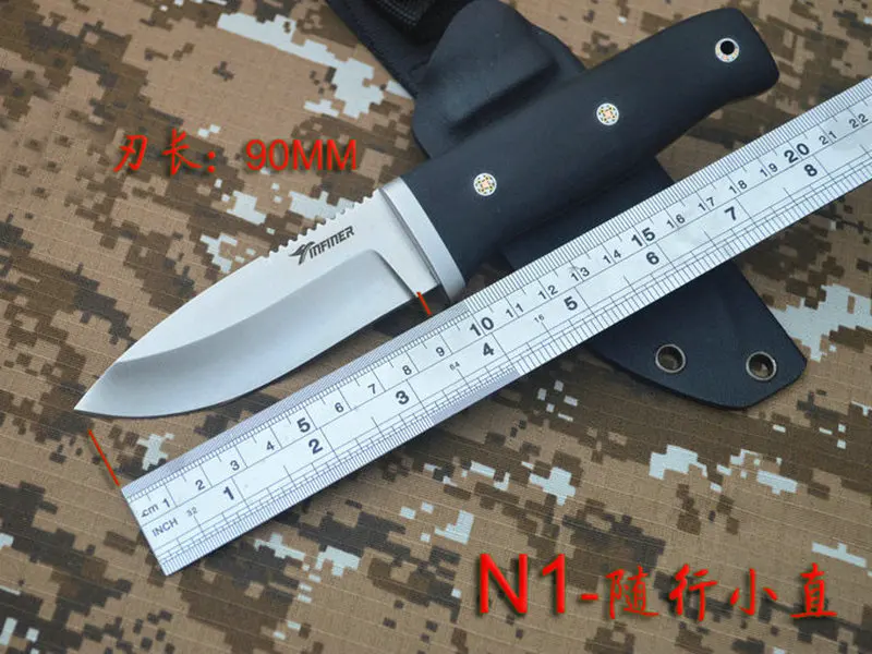 Trskt INFINER H1/N1 охотничий нож для выживания атласное лезвие A2 сталь, 60Hrc, G10 ручка с Kydex оболочка Открытый спасательные ножи