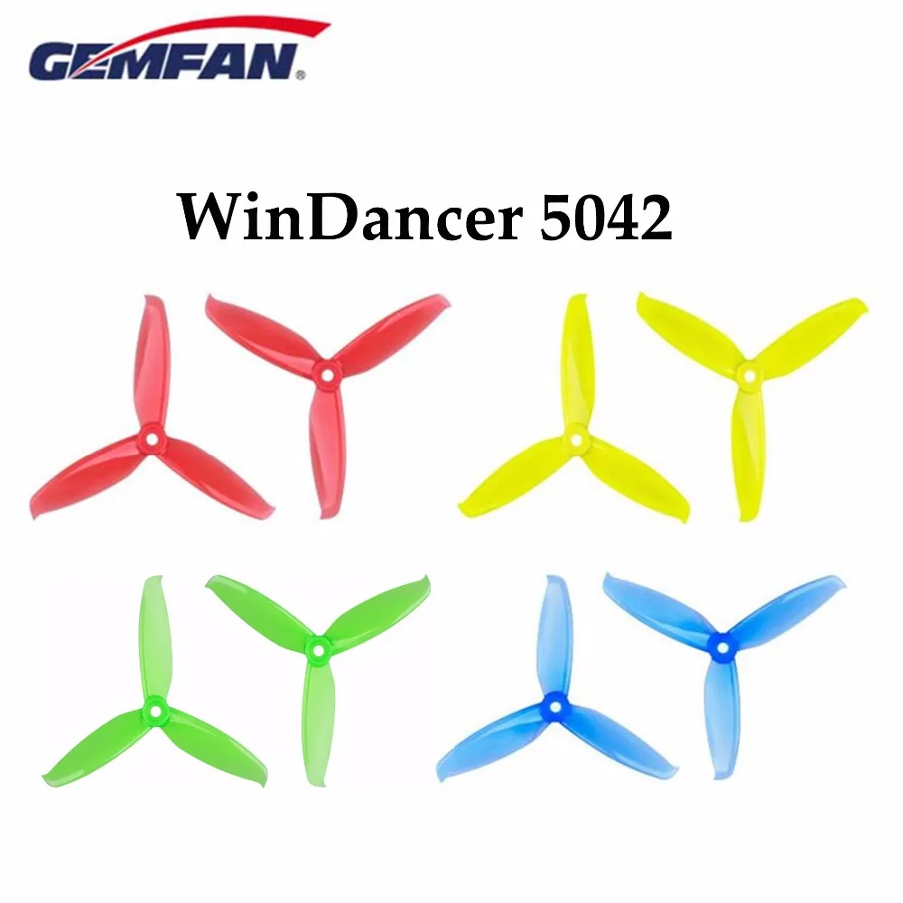 Партия из 12 пар/24 шт. Gemfan Windancer 5042 5x4 2 дюймов ПК 3 лопастной Пропеллер для FPV рама