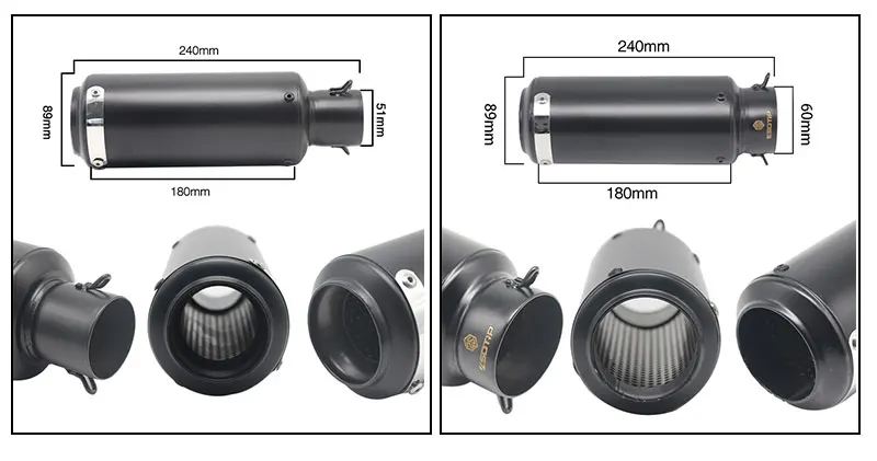 ZSDTRP мотоцикл выхлопной универсальный глушитель мотоцикл 51/60 мм SC выхлопной для Honda Kawasaki Yamaha KTM DUCATI ATV