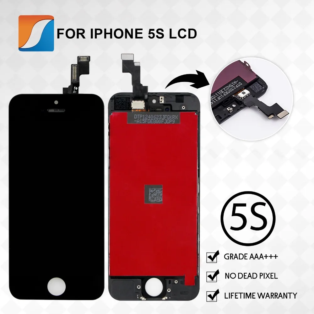 

Wholesale AAA+++ Original For iPhone 5S LCD With Touch Digitizer Display Assembly Screen Replacement No Dead Pixel