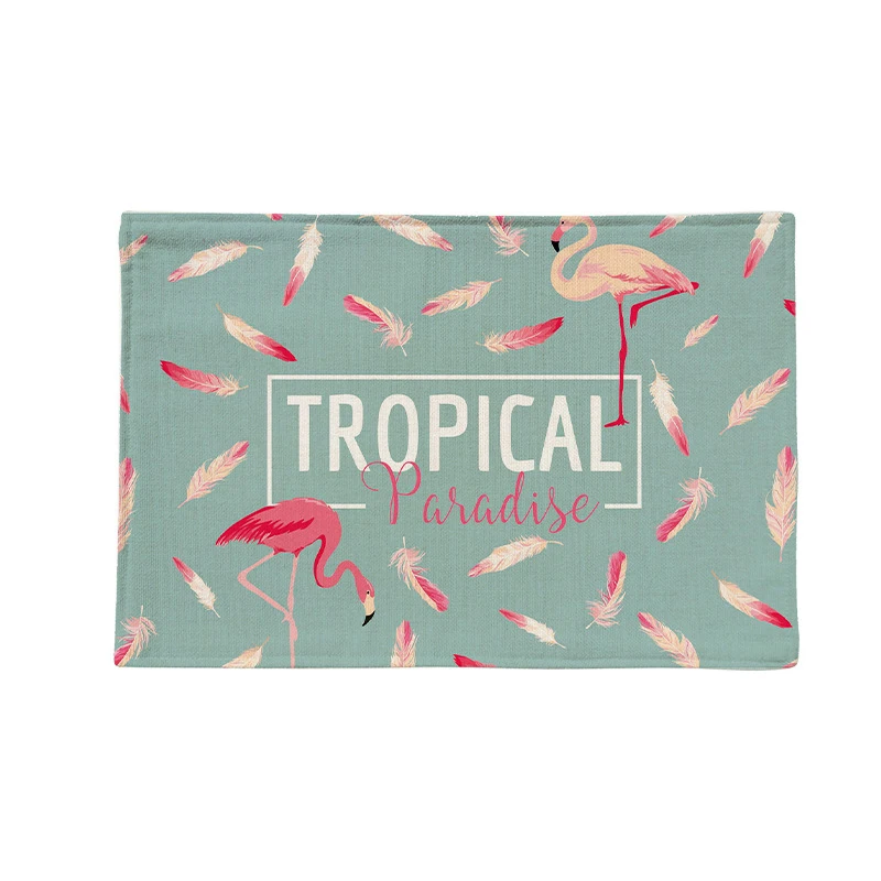 44x28 سنتيمتر القطن الكتان الغربية الوسادة زهرة فلامنغو نمط تحديد الموقع العزل طاولة طعام حصيرة السلطانيات الوقايات اكسسوارات المطبخ