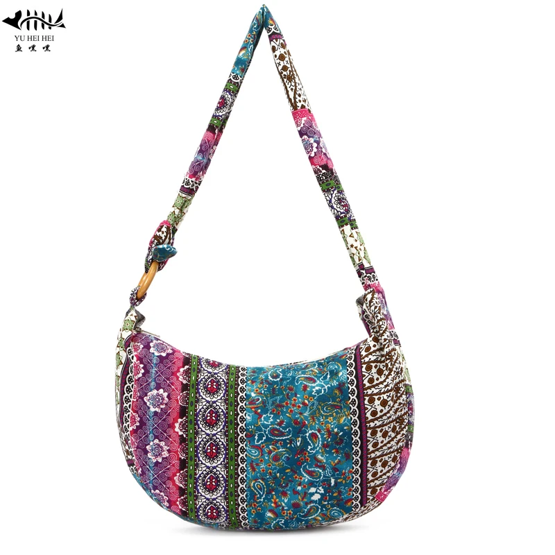 Us 14 45 50 Off Sling Shoulder Cross Body Bag Women Cotton Canvas Bohemian Hippie Bags S Handbag Purse Free Shipping In