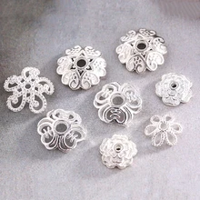 Бусины и соединители из серебра 925 пробы, 3x8/2x10/3x10 мм, филигранные промежуточные и концевые бусины для ожерелий и браслетов, фурнитура для самостоятельного изготовления ювелирных украшений, модель 92525