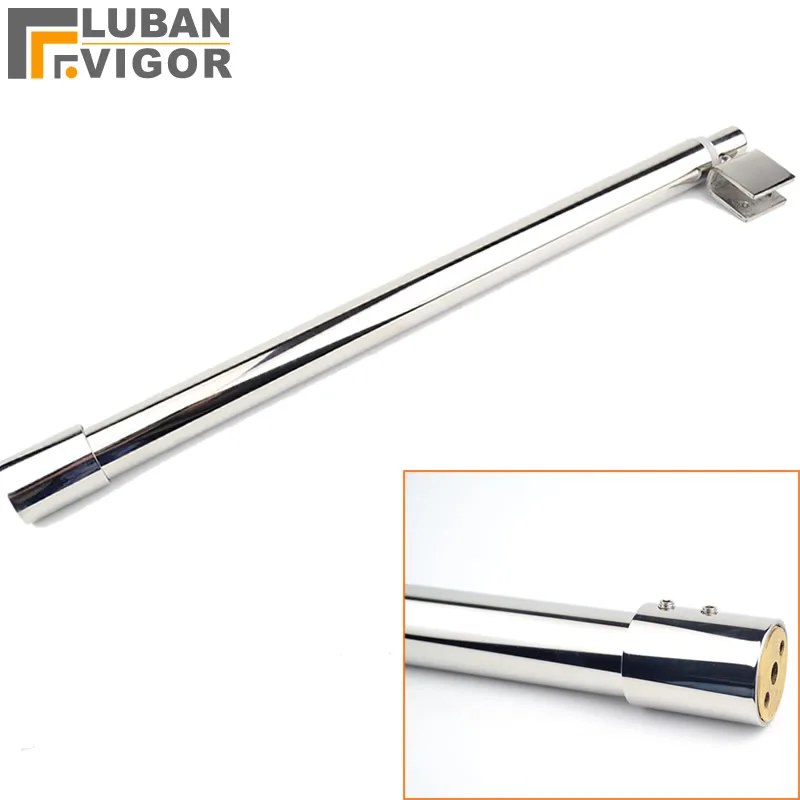 Pipe Clamps Stainless steel Shower Glass door fixed rod clamp Bathroom glass support bar Plane fixed Adjustable length easy to install