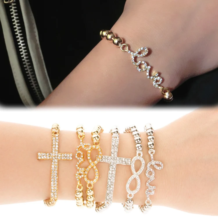 New Fashion Drill Rhinestone Alloy font b Gold b font And Silver Color Elasticity font b