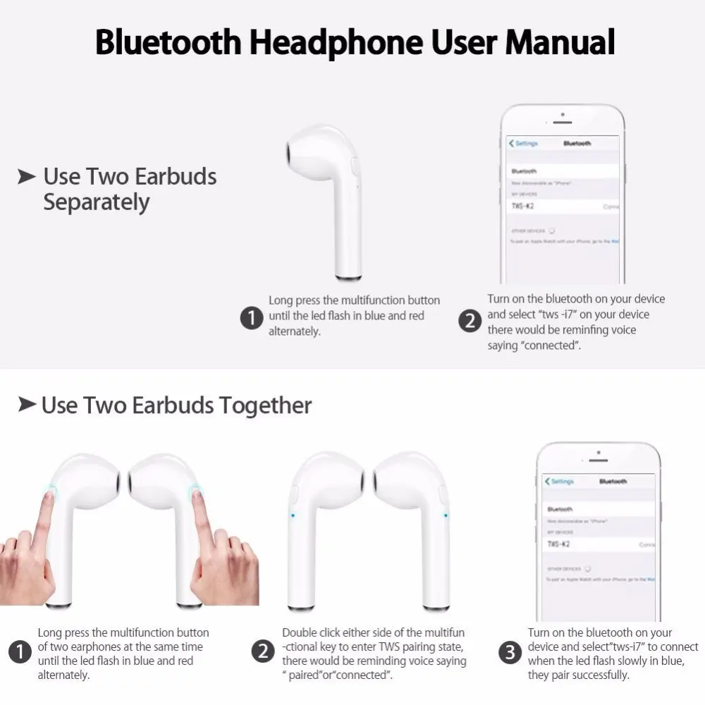 Беспроводные наушники RGLM i7s TWS i7Mini с цветным рисунком, Bluetooth, наушники с зарядным устройством, спортивные гарнитуры для всех смартфонов