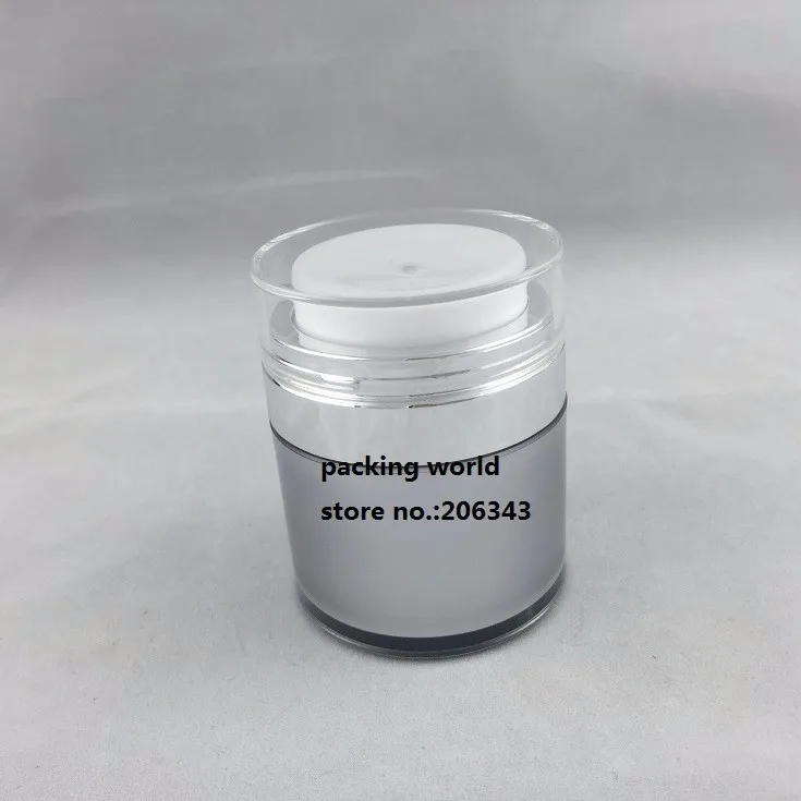 30 г жемчужно белая/Серебристая/золотая акриловая банка вакуумная с серебряным