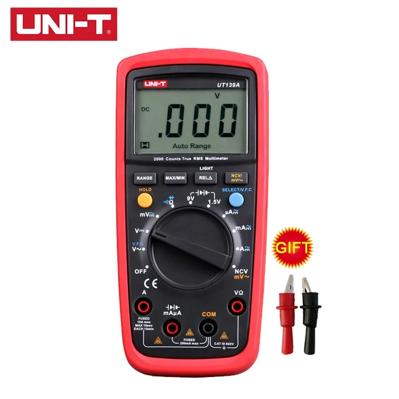UNI T UT139A True RMS Профессиональный DMM Автоматический цифровой мультиметр AC/DC