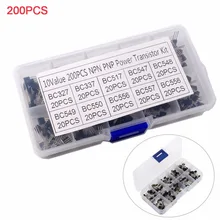 200 шт TO-92 триодные транзисторы ассортимент DIY Kit PNP/MPN 10 стоимость BC327 BC337 BC517 BC547 BC548 с Пластик коробка FZ2766