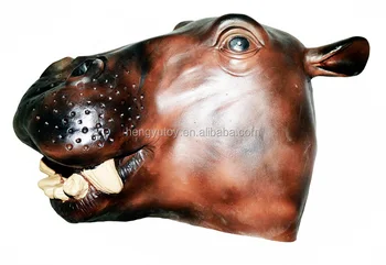 

HUIZHOU Education Toys Deluxe Quality Latex Brown Hippo Mask for Party