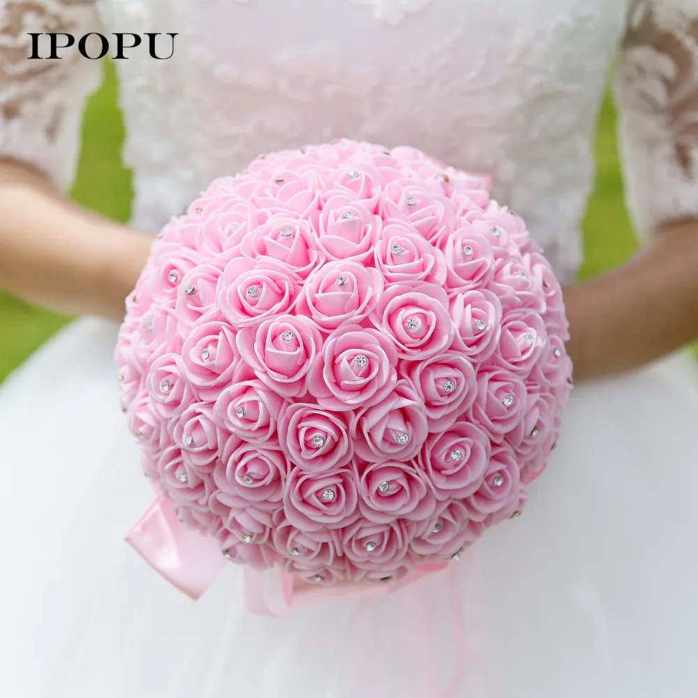 1set Romantic Wedding Bride Bridesmaid Holding Rose Luxury Artificial