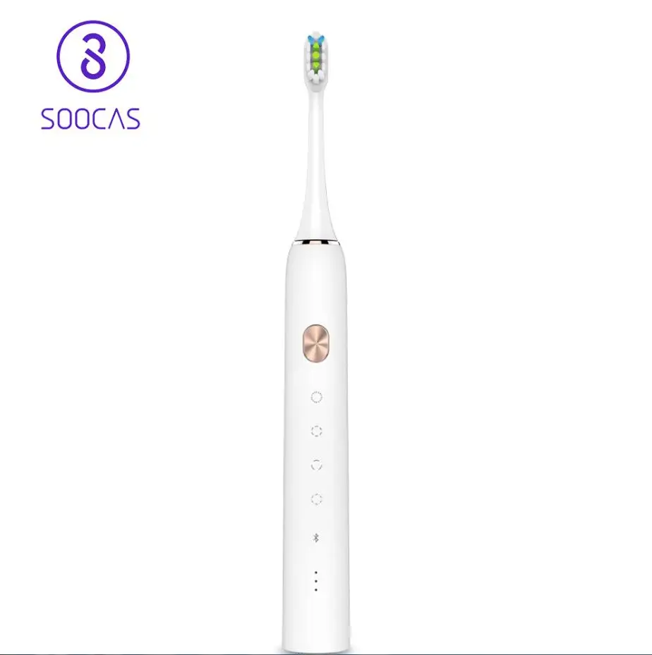 SOOCAS X3 перезаряжаемый звуковой электрический Зубная щётка Bluetooth Смарт чистый Bluetooth Водонепроницаемый Беспроводной зарядка электрическая зубная щетка - Цвет: White