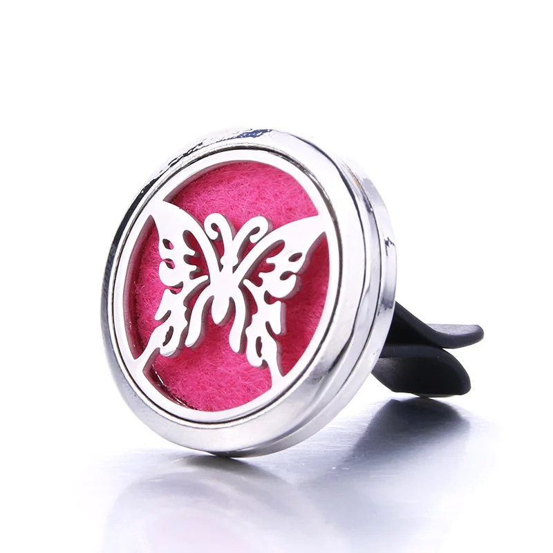 Fine Butterfly Car Clip Aromatherapy Essential Oil Diffuser Air Outlet Freshener Stainless Steel Exquisite Perfume Locket | Украшения и