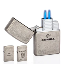 Мужской многоразовый фонарь струйная сигаретная зажигалка аксессуары для сигар гаджеты COHIBA Metel ветрозащитные зажигалки для курения