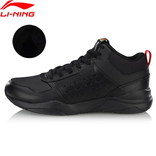 Li-Ning/Мужская теплая флисовая спортивная обувь с подкладкой из дышащего материала, классические кроссовки AGCN123 YXB234