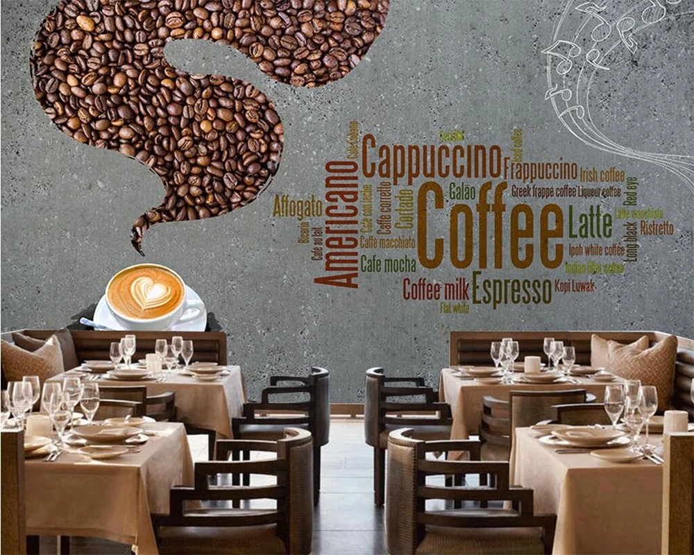 Beibehang Custom wallpaper hand painted brick wall coffee shop western