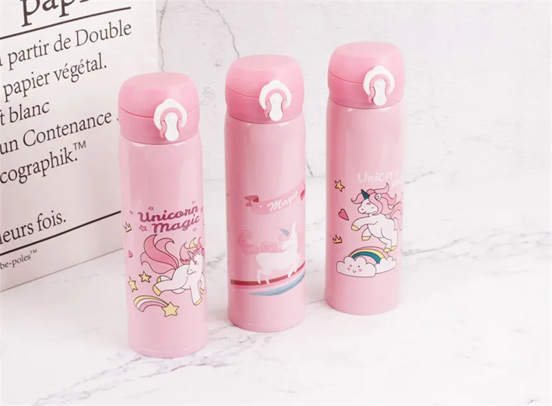 Cute Cartoon Unicorn Vacuum Flasks Thermos Stainless Steel Thermocup Travel Thermal Bottle Coffee Cup Insulated Water Bottles10
