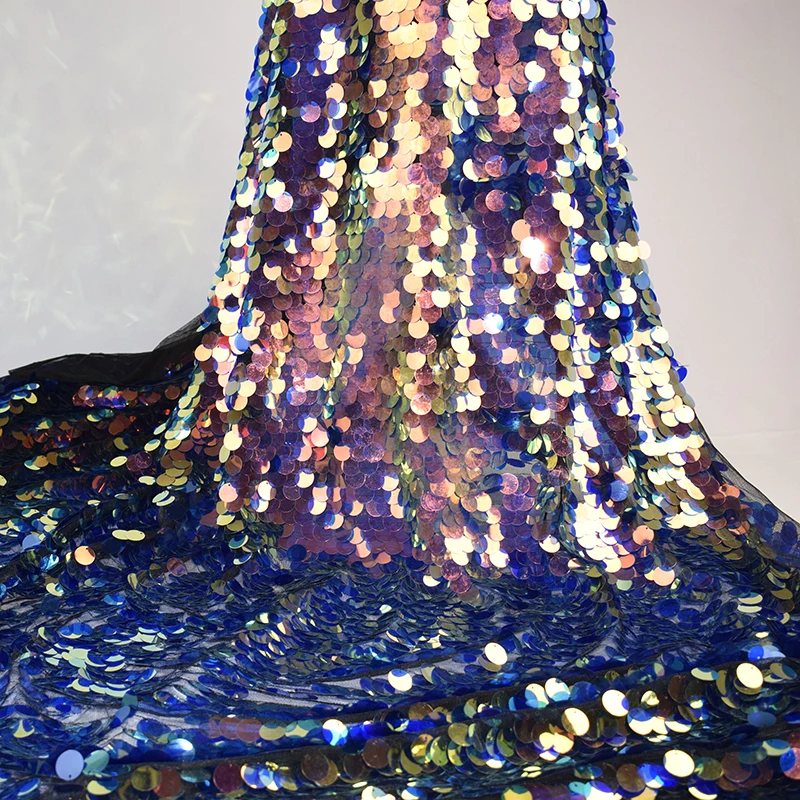 90x130 см Новинка 18 мм фиолетовый золотой зеленый синий чешуйчатая рыбья чешуя платье живая съемка задний план Блестки Ткань