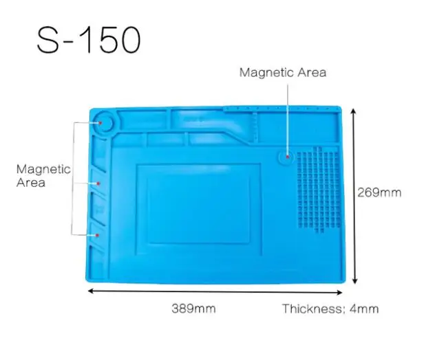 Теплоизоляционный Магнитный силиконовый коврик BGA паяльная станция Платформа ПК компьютер ЖК-экран ремонт стол коврик S-120 до S-180 A2 - Цвет: S-150