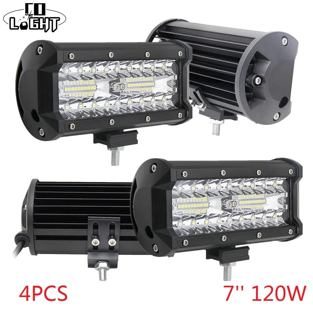 

CO LIGHT Led Bar Off Road 120W Led Work Light 12V Spot Flood Lights for Auto 4X4 Jeep Wrangler Lada Niva Tractor 4X4 Accessories