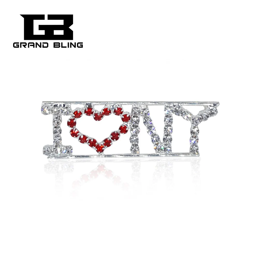 

"I Love NY" Brooch Pin New York Theme Rhinestone Jewelry FREE SHIPPING