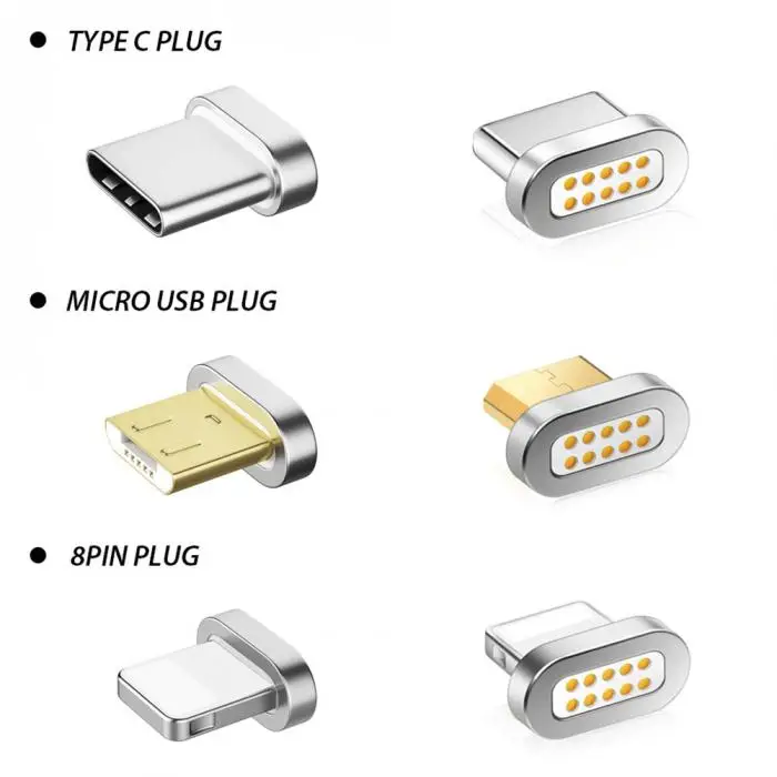 Высокое качество Мини 8 контактов type-C Micro USB Магнитный адаптер Быстрая зарядка Разъем для iPhone Android системы конвертеры поставки