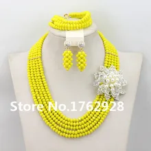 Новая коллекция! Различные цвета Кристалл нигерийский традиционный свадебный Африканский бисер ювелирный набор, женское ожерелье браслет серьги