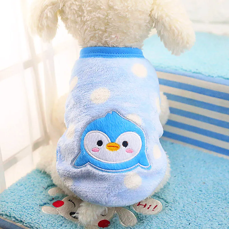 penguin Одежда для собаки из флиса, теплая одежда для собак, зимнее пальто, куртка для щенков, Одежда для питомцев, товары для чихуахуа, Roupa Para Perro 8E35P1 - Цвет: penguin