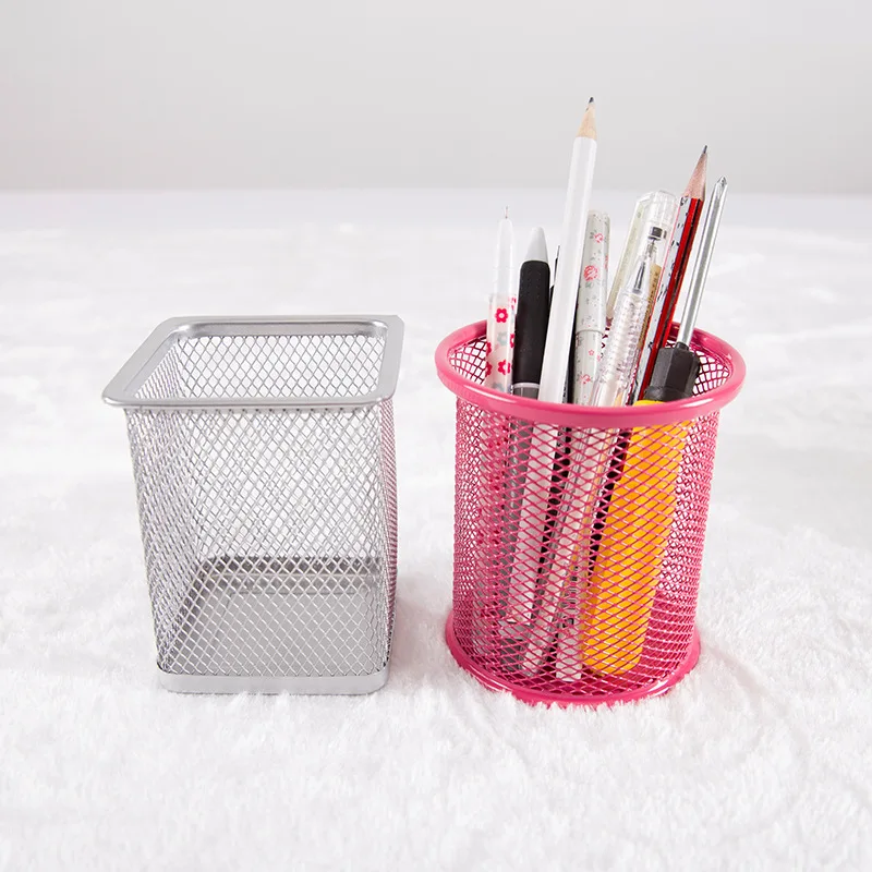 

1Pcs Pen Holder Container Metal Hollow Design Fashion Desktop Pen Pencil Pot Holder Storage Organizer Women Makeup Brush Holder