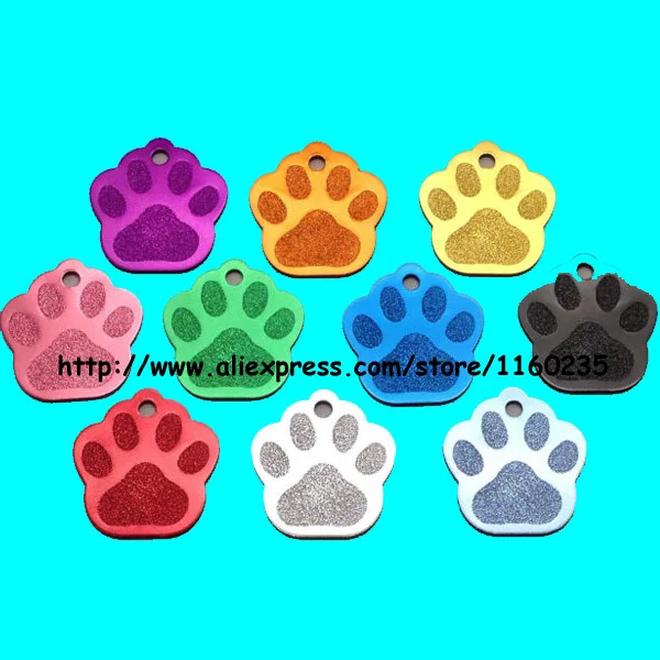 100pcs cheap wholesale paw print dog tags,pet id tags for ...
