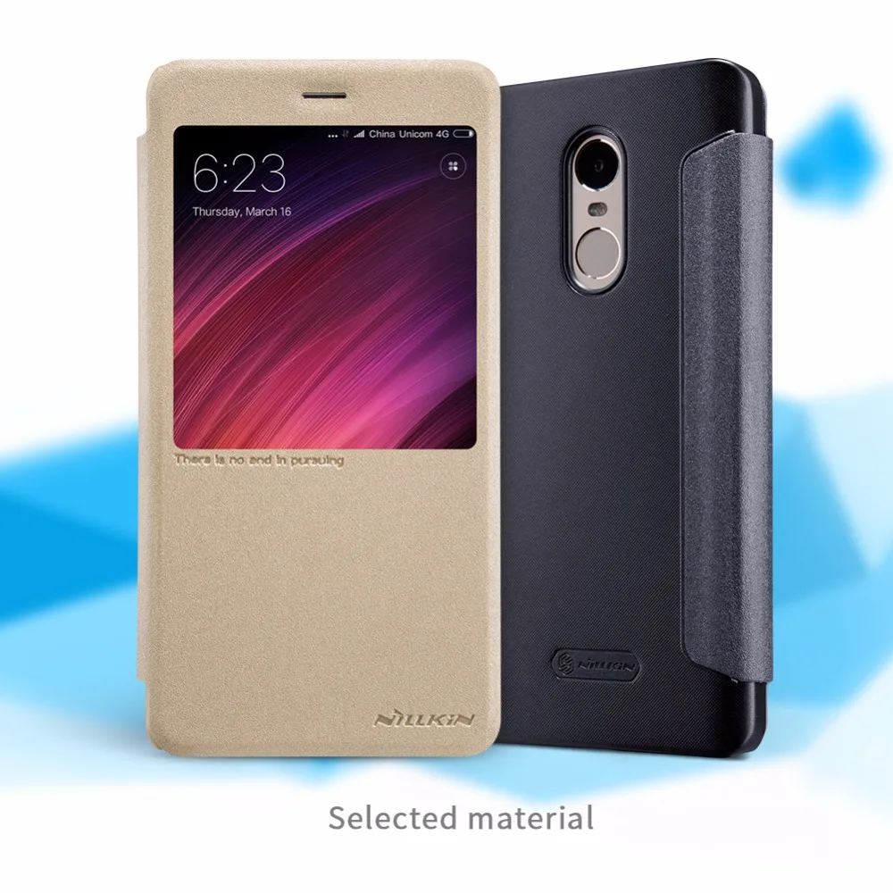 Кожаный чехол для Xiaomi Redmi Note 4x NILLKIN sparkle из искусственной кожи откидная крышка smart