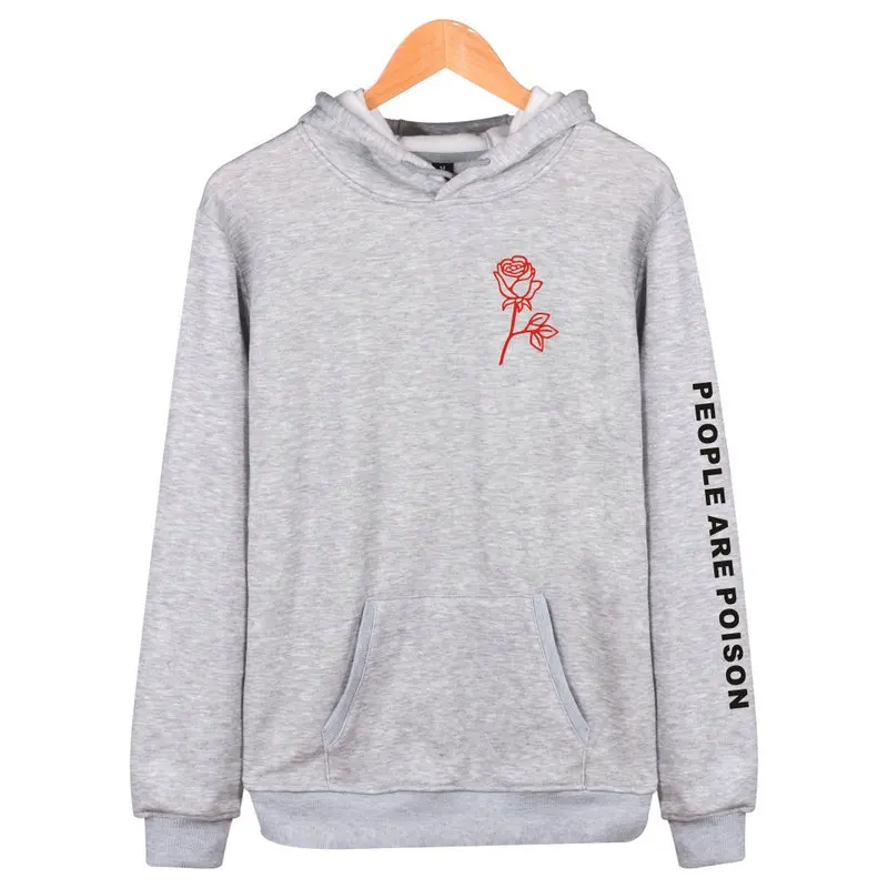 ZOGAA Harajuku Letters Printed Autumn Hooded Long-sleeved Rose Embroidered Fleece Hoody Pullover Loose Casual Sweatshirt Hoodies