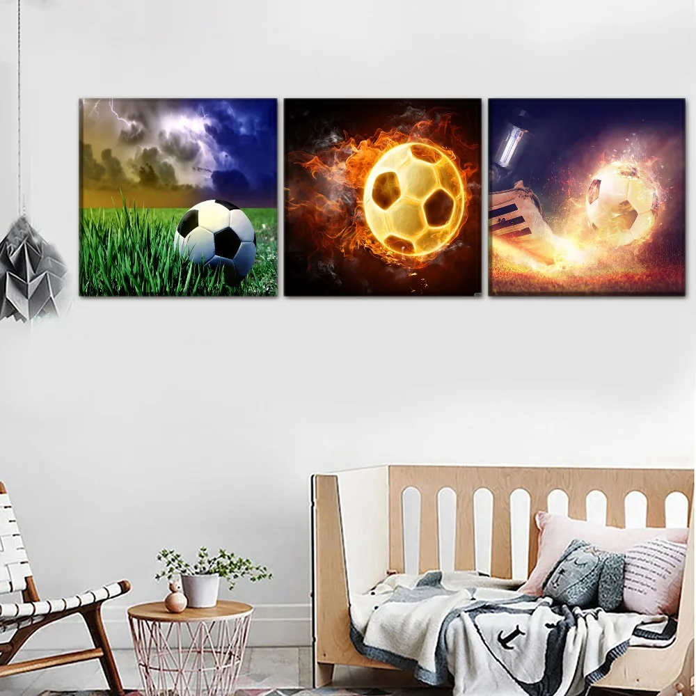 

Home Decor Framework HD Printed Modular Pictures 3Pcs/1Pcs Sports Soccer Painting Wall Art Canvas Poster For Modern Living Room