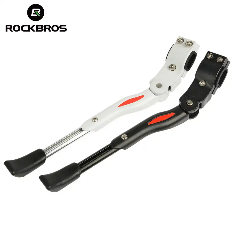 ROCKBROS 24 \'\' - 28 \'\' Регулируемая алюминиевый велосипедная подставка Подножка для велосипеда боковой ручкой стенд подставка Велосипедные аксессуары черный белый - изображение