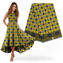 Настоящий восковой хлопок, гарантированный настоящий голландский воск, 6 ярдов/Лот, хлопок, хлопок, воск, высокое качество, африканская ткань H1812